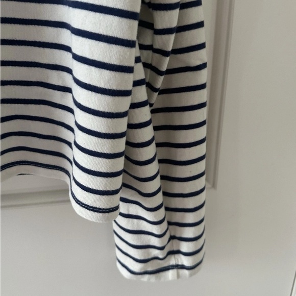 J. Crew Navy and White Striped Bow Back Blouse - Picture 5 of 8